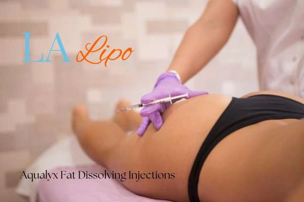 Woman having fat dissolving injections Accrington on thighs