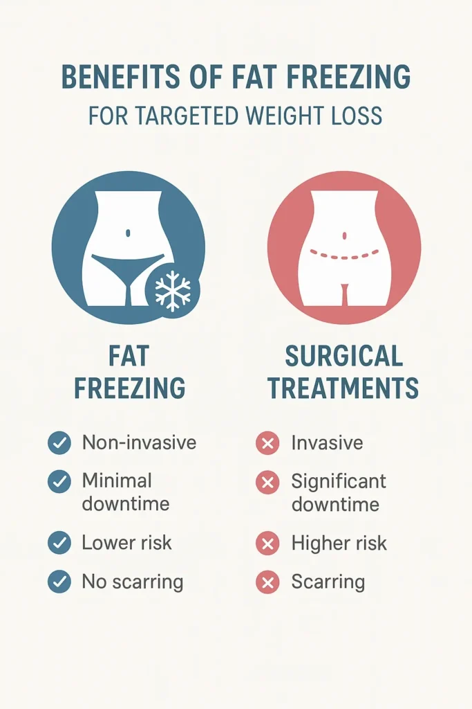 graphic showing the benefits of fat freezing Accrington