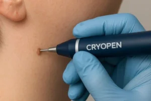 Person receiving skin tag removal Accrington