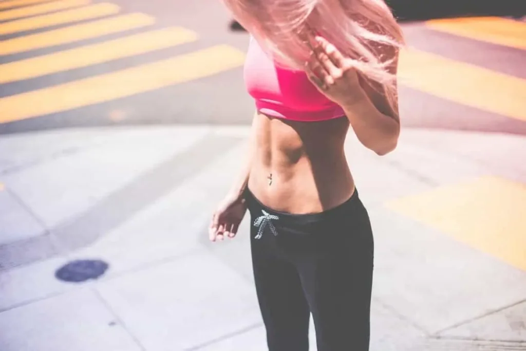Woman with toned stomach after LA-EMS Body Sculpting Treatment Accrington 
