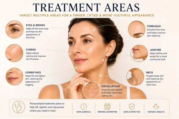 Areas of treatment for the ultimate lift tighten treatment Accrington